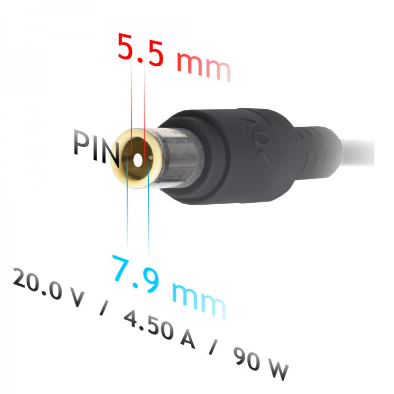 Autós Tápegység AK-ND-39 20V / 4.5A 90W 7.9 x 5.5 mm + pin
