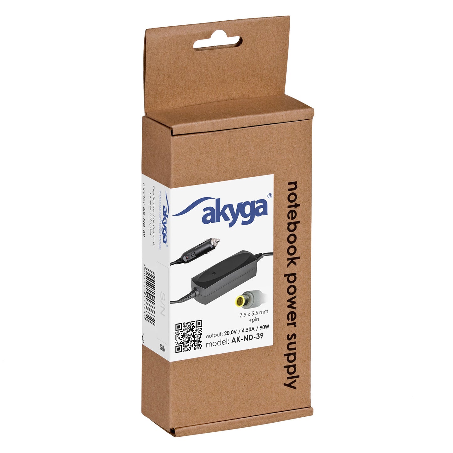 Autós Tápegység AK-ND-39 20V / 4.5A 90W 7.9 x 5.5 mm + pin
