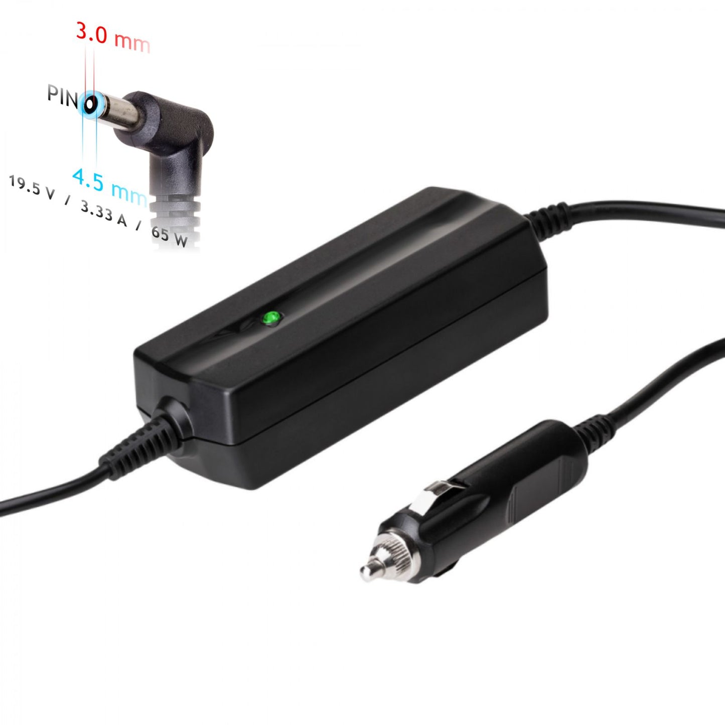 Autós Tápegység AK-ND-40 19.5V / 3.33A 65W 4.5 x 3.0 mm + pin