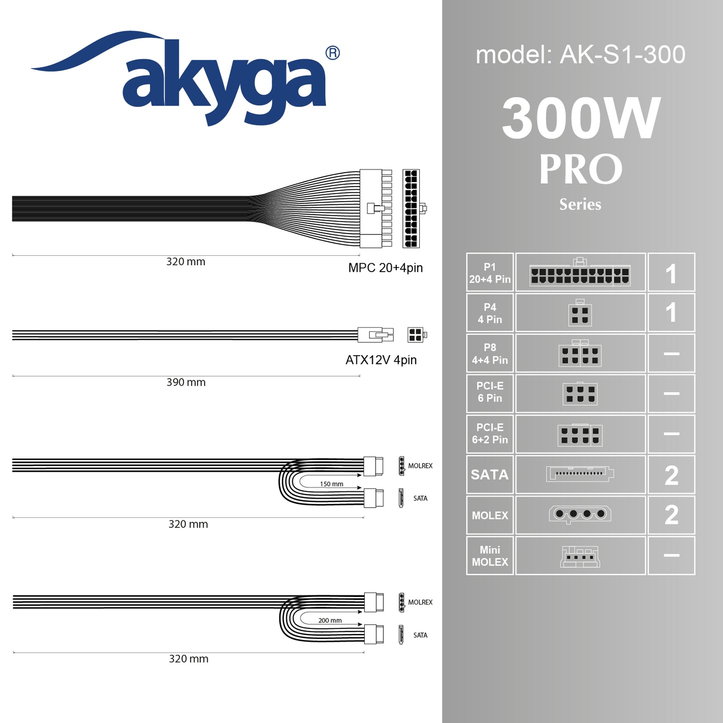 SFX tápegység AK-S1-300 300W