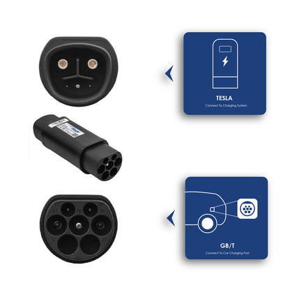 Tesla / GB/T adapter elektromos autók töltéséhez AK-SC-E22 férfi – férfi 1-fase 32A