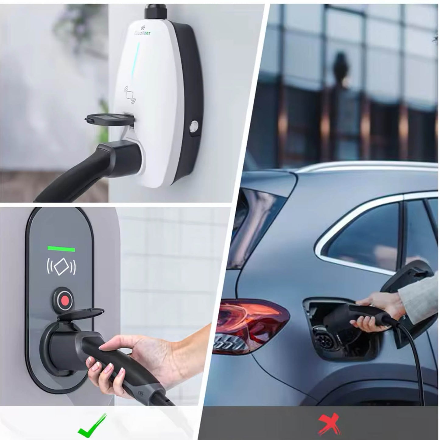Type2 / Schuko Adapter elektromos járművek töltőállomásához AK-SC-E28 érfi – női 16A 30cm