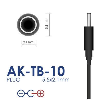 Tápegység AK-TB-10 12V / 1A 12W 5.5x2.1 mm