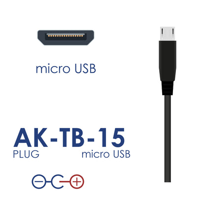 Tápegység AK-TB-15 5V / 3A 15W micro USB