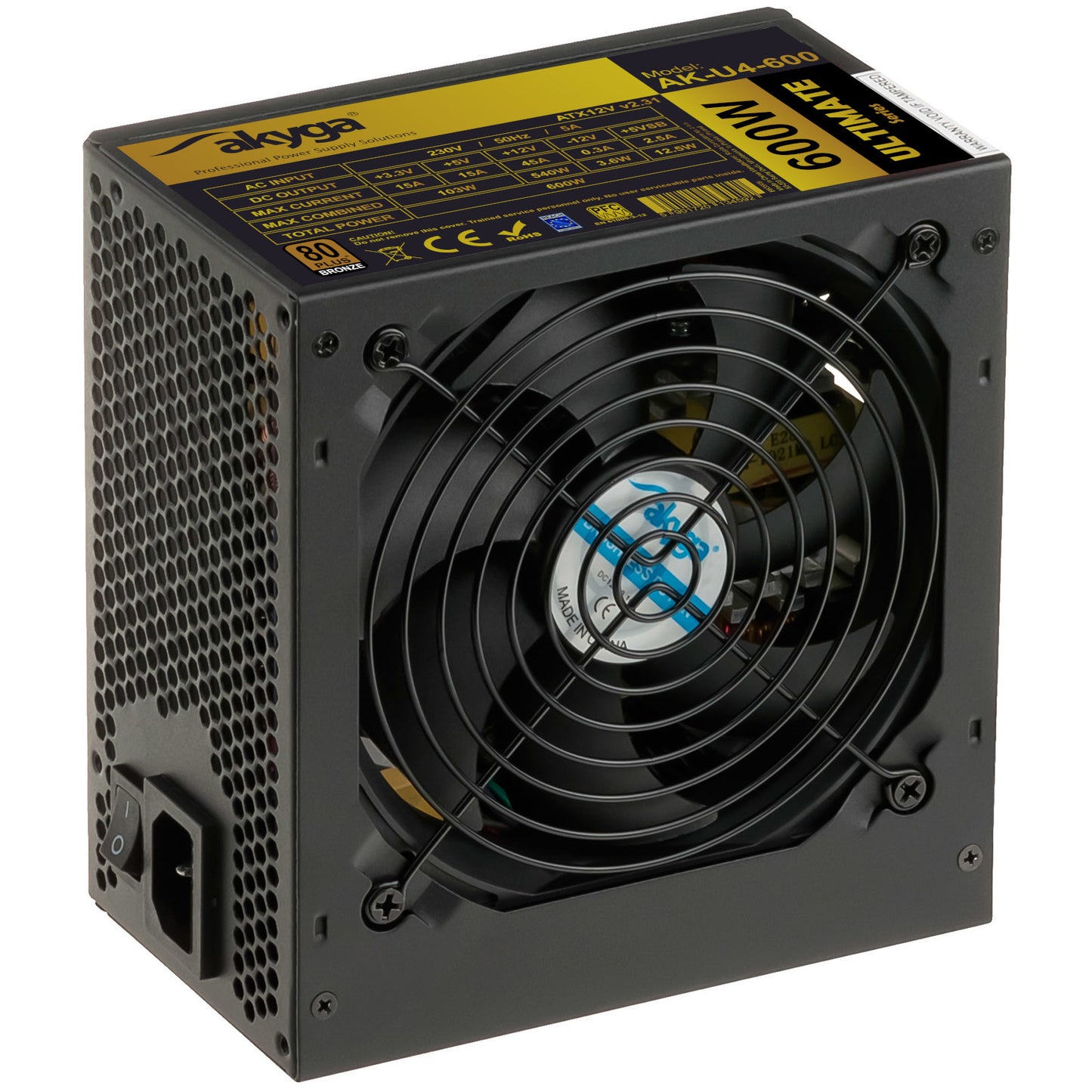Tápegység ATX AK-U4-600 600W 80+ Bronze