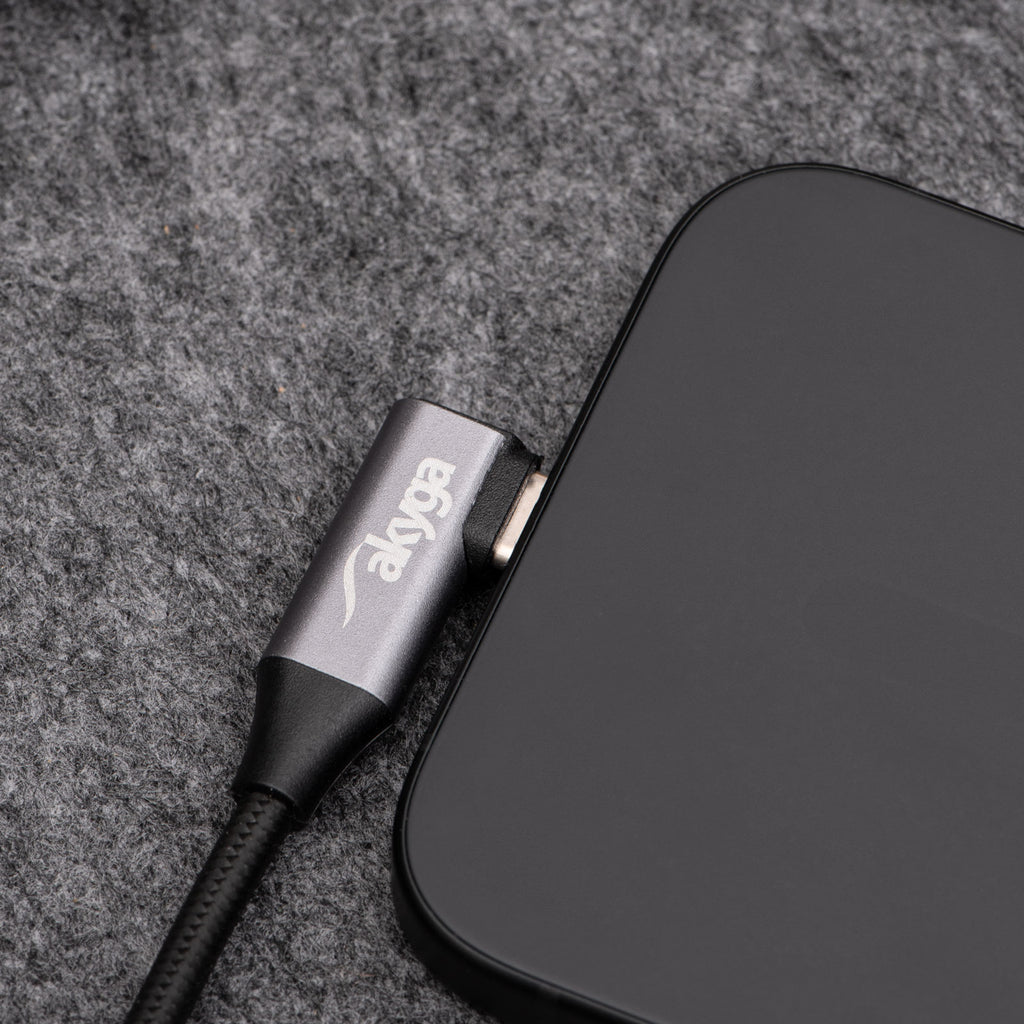 Akyga Szögben Kábel USB type C / USB type C 1m AK-USB-54 60W hálós
