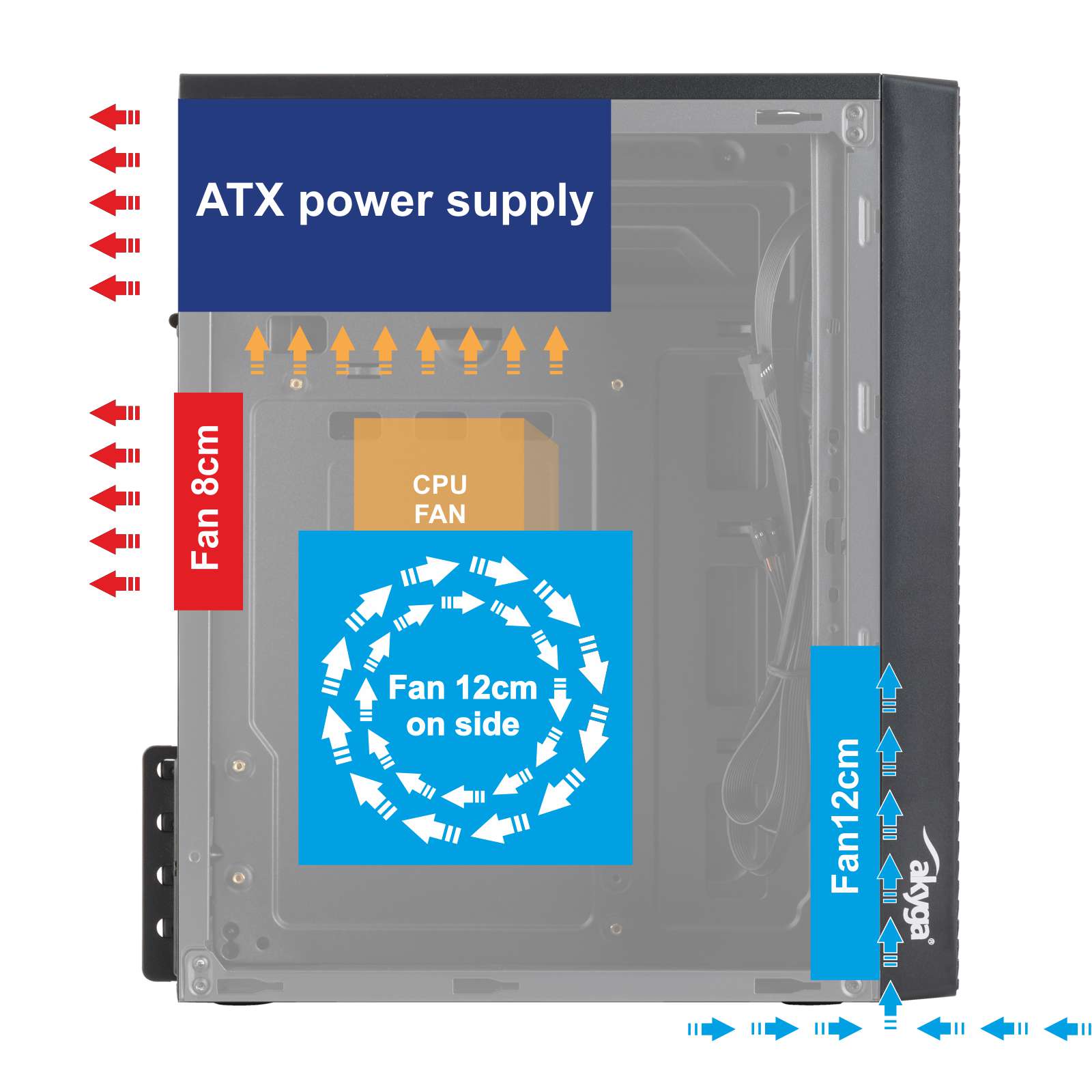 Akyga Ház Micro Tower ATX AK36BK