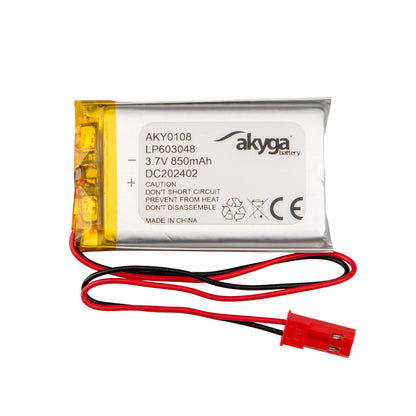 Li-Po akkumulátor LP603048 Akyga AKY0108 3.7V / 850mAh PCM JST 2-pin csatlakozó 150mm