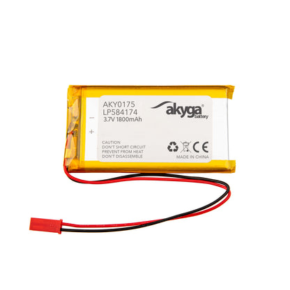 Li-Po akkumulátor LP584174 Akyga AKY0157 3.7V / 1800mAh PCM JST 2-Pin csatlakozó 150mm