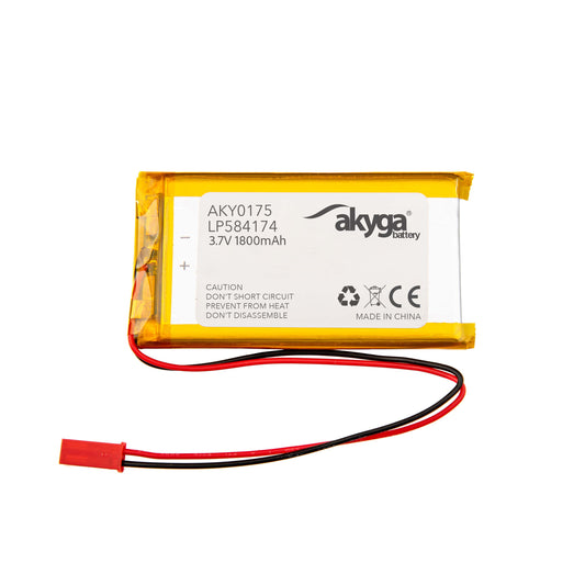 Li-Po akkumulátor LP584174 Akyga AKY0157 3.7V / 1800mAh PCM JST 2-Pin csatlakozó 150mm
