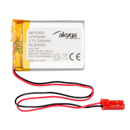 Li-Po akkumulátor LP303040 Akyga AKY0300 3.7V / 320mAh PCM JST 2-Pin csatlakozó 150mm