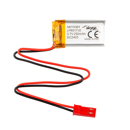 Li-Po akkumulátor LP601730 Akyga AKY0384 3.7V / 250mAh PCM JST 2-Pin csatlakozó 150mm