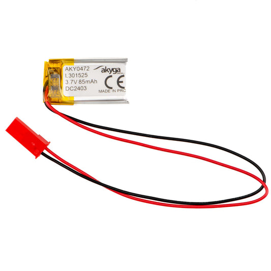 Li-Po akkumulátor LP301525 Akyga AKY0472 3,7V / 85mAh PCM JST 2-pin csatlakozó 150mm
