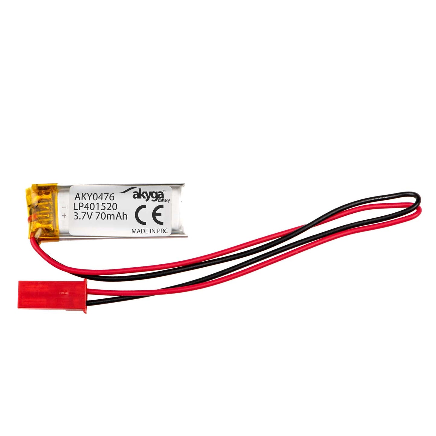 Li-Po akkumulátor LP401520 Akyga AKY0476 3.7V / 70mAh PCM JST 2-pin csatlakozó 150mm