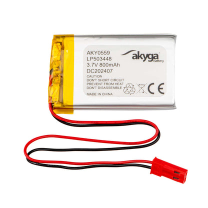 Li-Po akkumulátor LP503448 Akyga AKY0559 3.7V / 800mAh PCM JST 2-pin csatlakozó 150mm