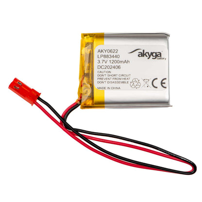 Li-Po akkumulátor LP883440 Akyga AKY0622 3.7V / 1200mAh PCM JST 2-pin csatlakozó 150mm