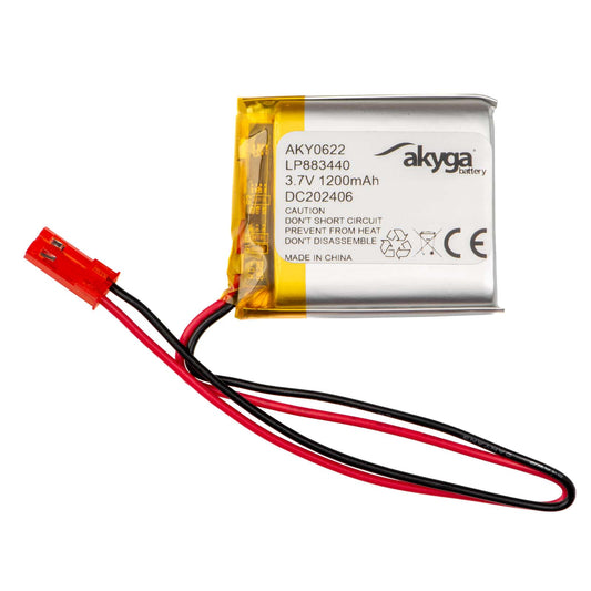 Li-Po akkumulátor LP883440 Akyga AKY0622 3.7V / 1200mAh PCM JST 2-pin csatlakozó 150mm