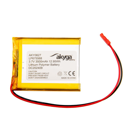 Li-Po akkumulátor LP675568 Akyga AKY0627 3,7V / 3500mAh PCM JST 2-pin csatlakozó 150mm
