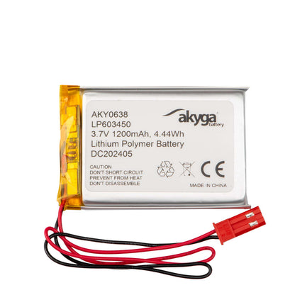 Li-Po akkumulátor LP603450 Akyga AKY0638 3.7V / 1200mAh PCM JST 2-pin csatlakozó 100mm