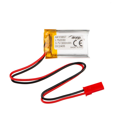 Li-Po akkumulátor LP752030 Akyga AKY0657 3.7V / 300mAh PCM JST 2-pin csatlakozó 150mm