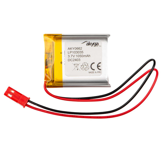 Li-Po akkumulátor LP103035 Akyga AKY0662 3,7V / 1050mAh PCM JST 2-pin csatlakozó 150mm