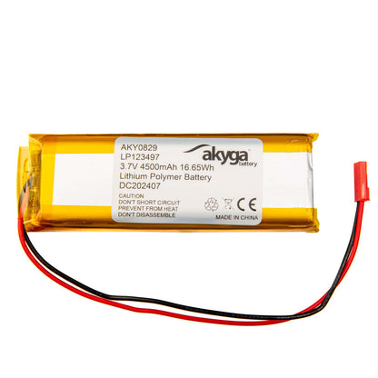 Li-Po akkumulátor LP123497 Akyga AKY0829 3.7V / 4500mAh PCM JST 2-pin csatlakozó 150mm