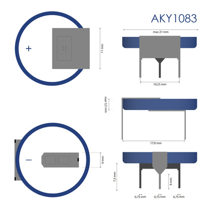 Lithium akkumulátor CR2032 HP3B Akyga AKY1106 3V / 210mAh 3-Pin Raster 15.2mm
