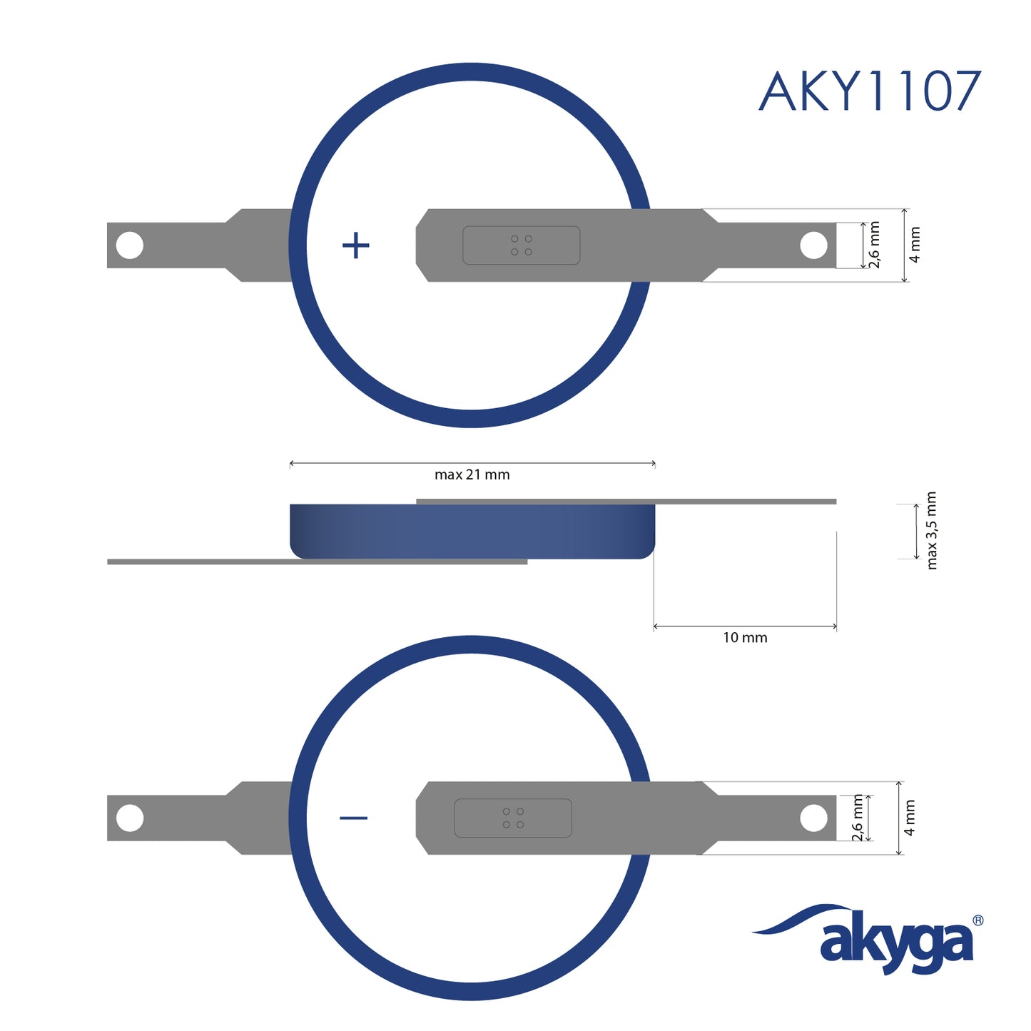 Lithium akkumulátor CR2032 ST2N Akyga AKY1107 3V / 210mAh 2-Pin