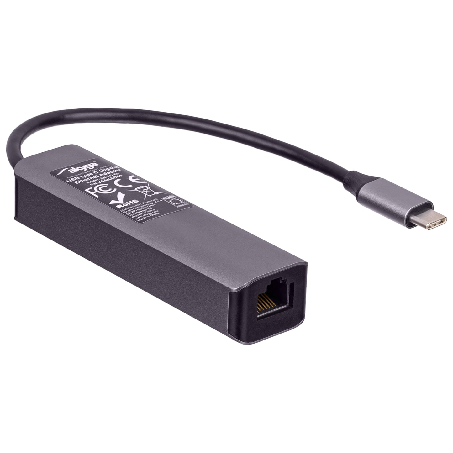 Hub AK-AD-66 USB type C - USB 3.0 3-port + Ethernet