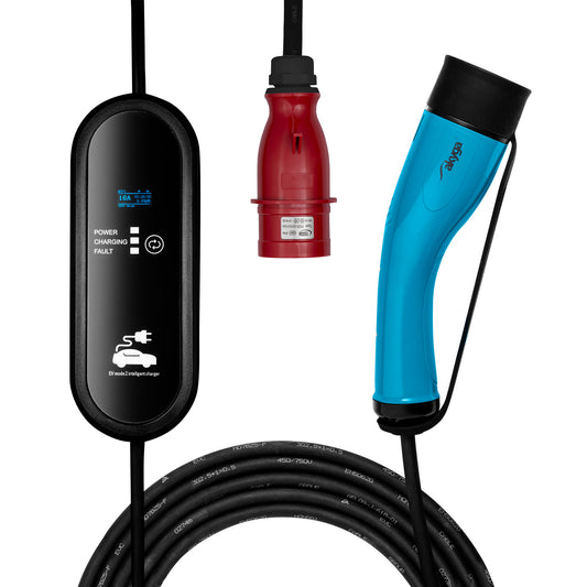 Kábel elektromos autókhoz AK-EC-14 CEE 5-pin / Type2 LCD 1-fázisú 32A 7.2kW 5m
