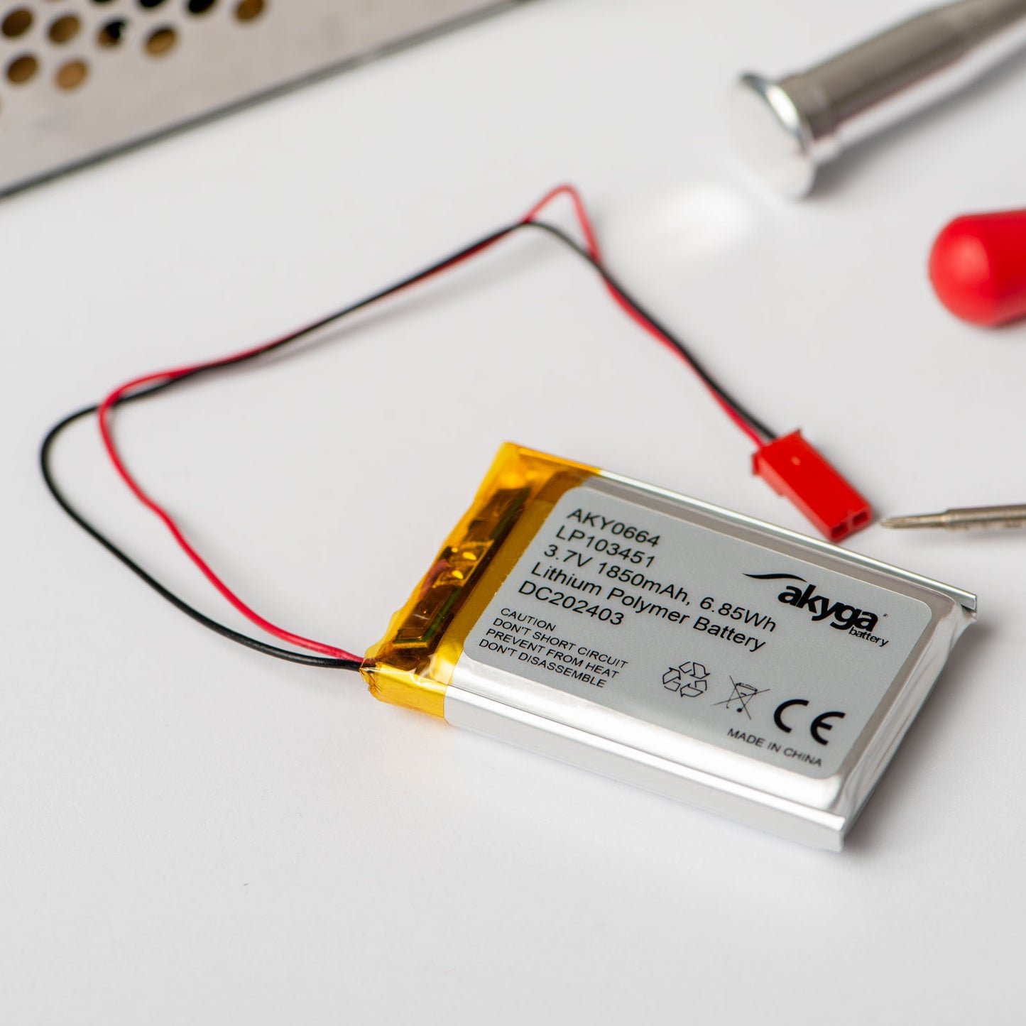 Li-Po akkumulátor LP903759 Akyga AKY0393 3.7V / 2200mAh PCM JST 2-pin csatlakozó 150mm