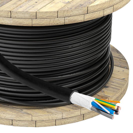 EVC tápkábel Akyga AK-SC-E12 CU 5x6mm² + 2x0,75mm² 3 fázis 32A 450/750V méterenként