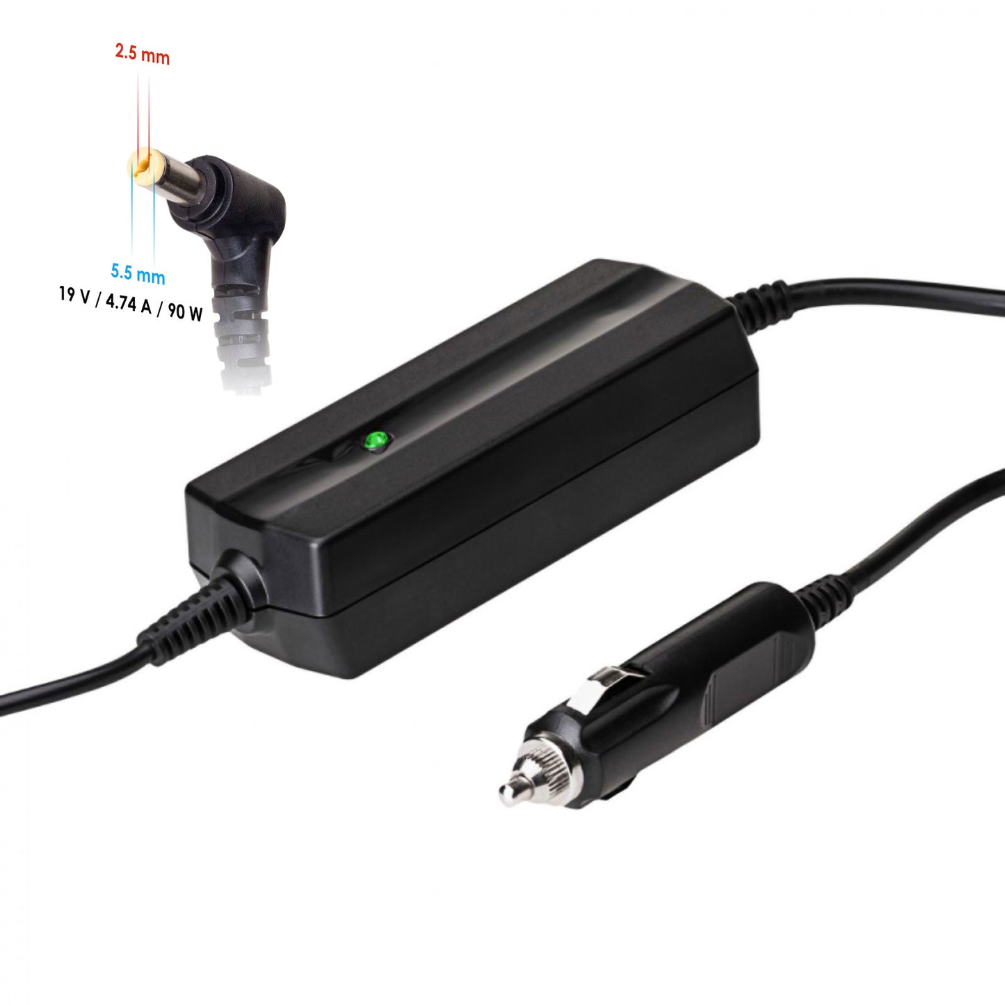 Car Power Adapter AK-ND-36 19V / 4.74A 90W 5.5 x 2.5 mm