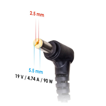 Car Power Adapter AK-ND-36 19V / 4.74A 90W 5.5 x 2.5 mm