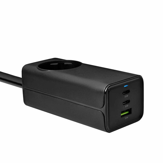 Töltő AK-CH-21 AC 230V + USB-A + 2x USB-C PD 5-20V / max. 5A 65W Quick Charge 3.0 GaN