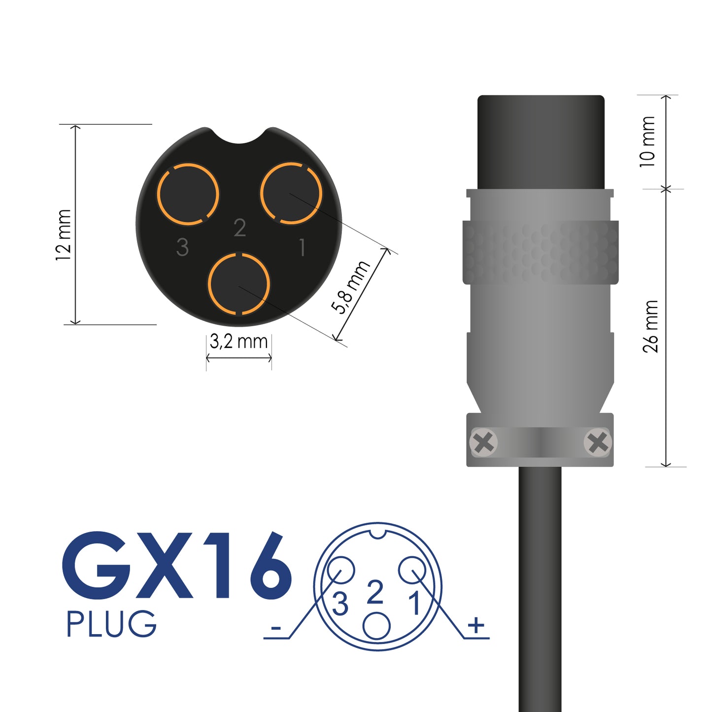 Tápegység AK-EV-18 42V / 2A 84W GX16 3-pin 12mm