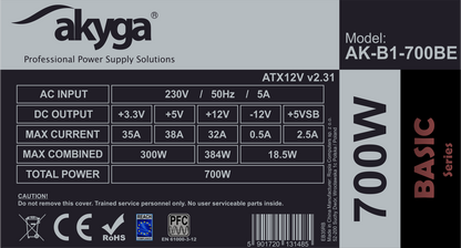 Tápegység ATX AK-B1-700 700W BLACK EDITION