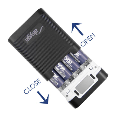 Power Bank tok AK-BC-03 4x Li-Ion 18650 töltő QC4+ PD 22,5 W