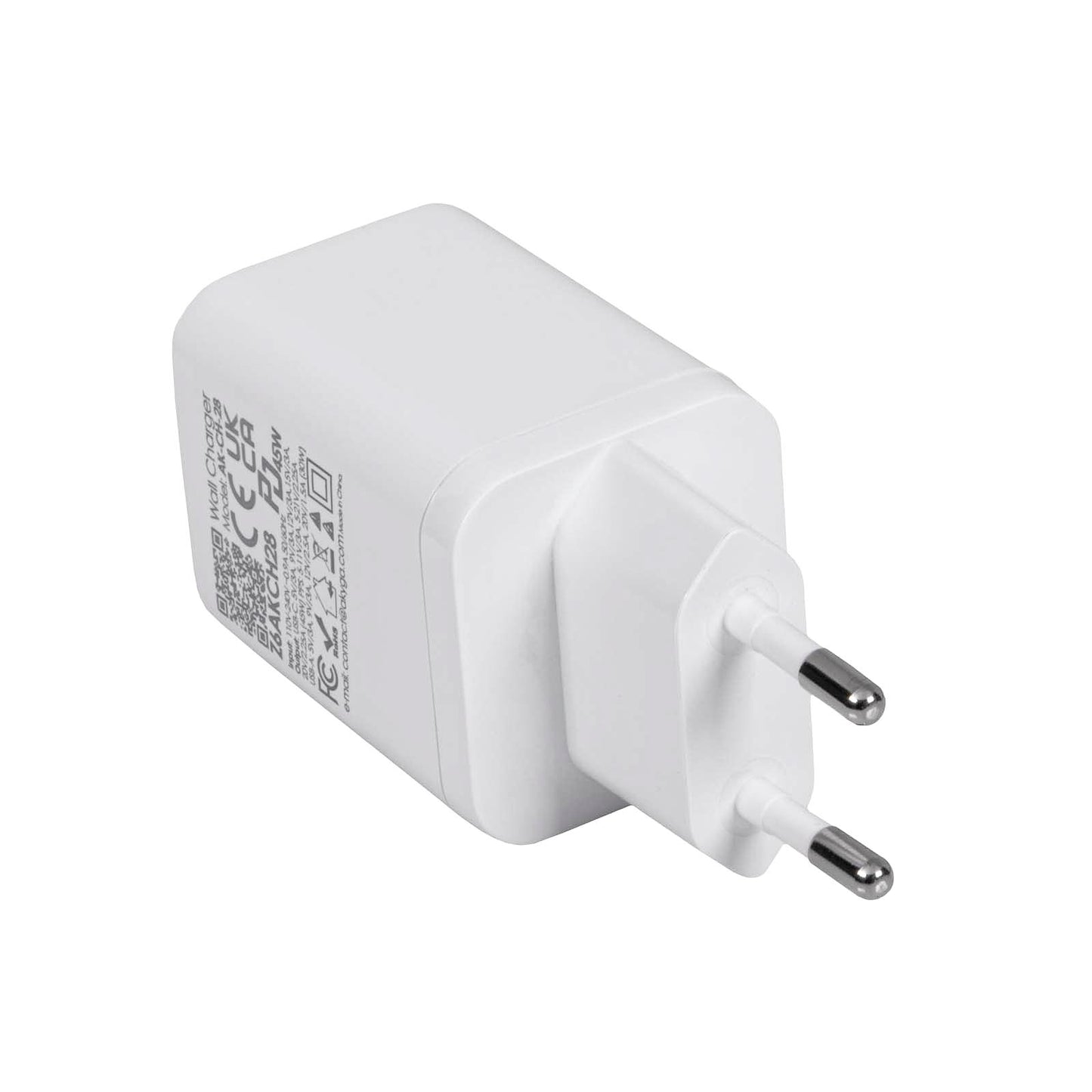Töltő AK-CH-28 USB-A + USB-C PD 5-21V / max. 3A 45W Quick Charge 3.0 GaN