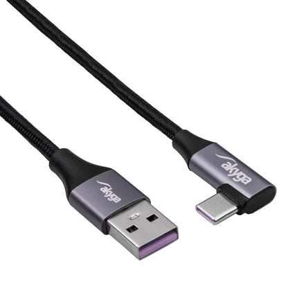 Szögben Kábel USB type C / USB-A 30 cm AK-USB-58 60W hálós