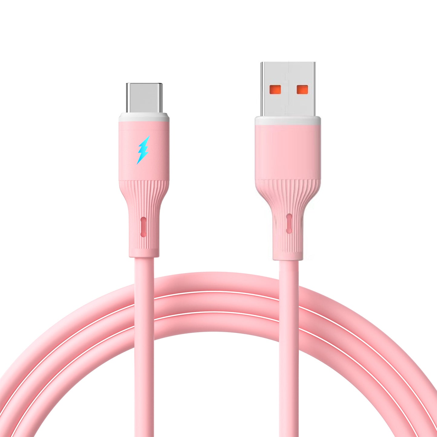 Kábel USB type C / USB A 1m AK-USB-61 Szilikon Rózsaszín