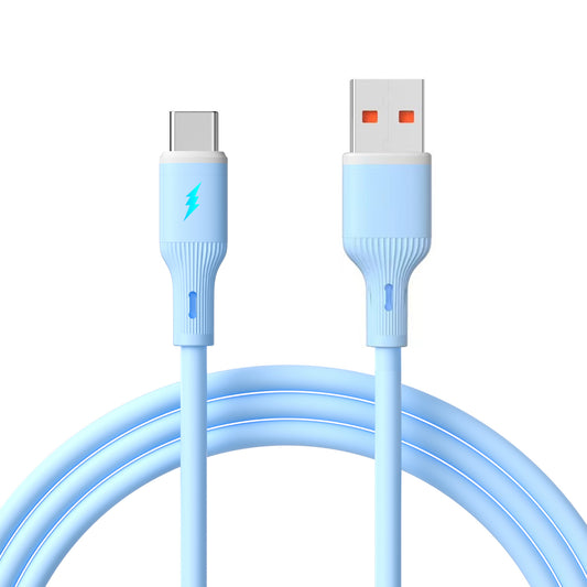 Kábel USB type C / USB A 1m AK-USB-63 Szilikon Kék