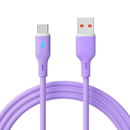 Kábel USB type C / USB A 1m AK-USB-65 Szilikon Lila