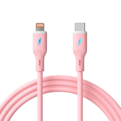 Kábel USB type C / Lightning 1m AK-USB-71 30W Szilikon Rózsaszín