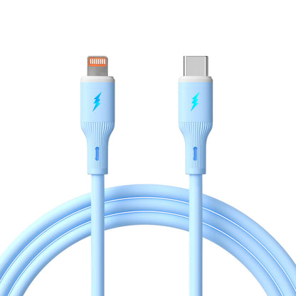 Kábel USB type C / Lightning 1m AK-USB-72 30W Szilikon Kék