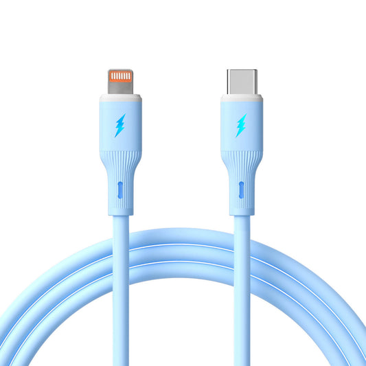 Kábel USB type C / Lightning 1m AK-USB-72 30W Szilikon Kék