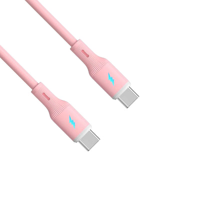 Kábel USB type C / USB type C 1m AK-USB-66 60W Szilikon Rózsaszín