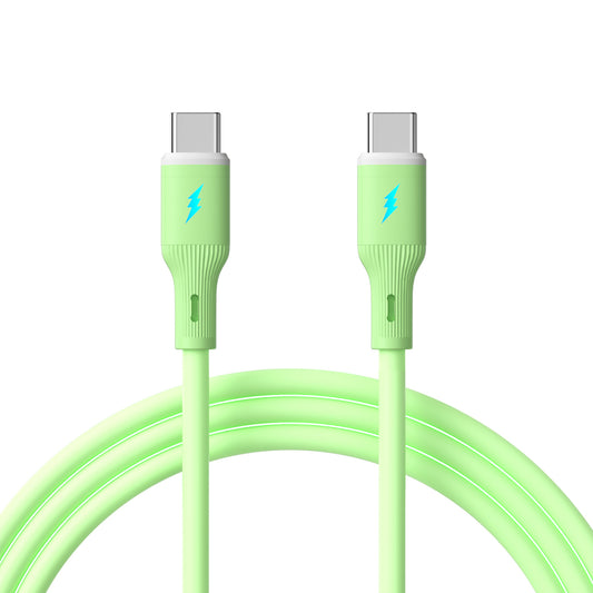 Kábel USB type C / USB type C 1m AK-USB-69 60W Szilikon Zöld