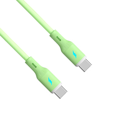Kábel USB type C / USB type C 1m AK-USB-69 60W Szilikon Zöld