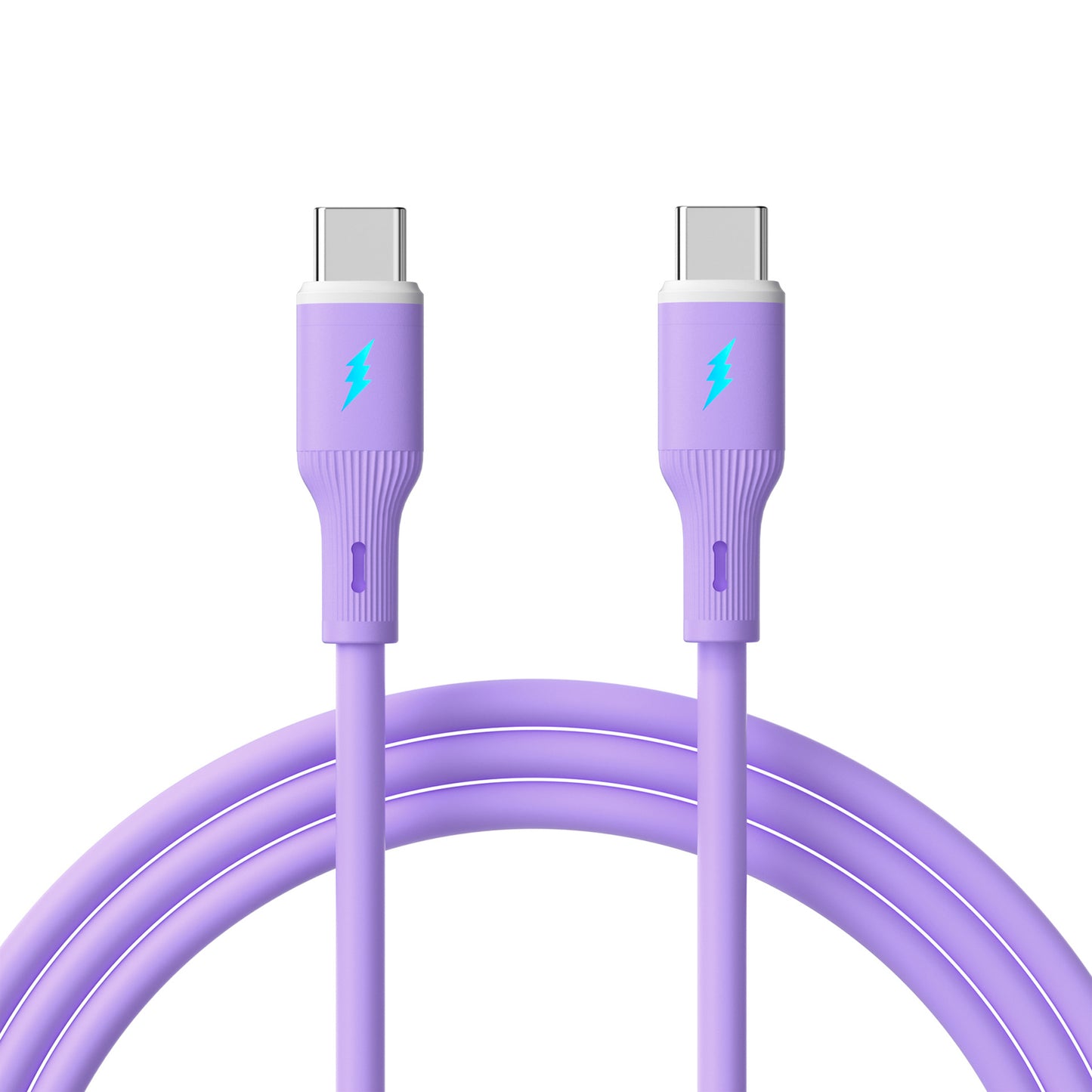 Kábel USB type C / USB type C 1m AK-USB-70 60W Szilikon Lila